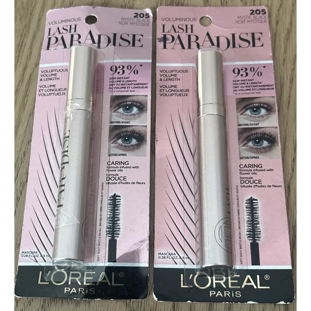 L'Oreal Paris Voluminous Lash Paradise Mascara Mystic Black 0.28oz, 2 PACK